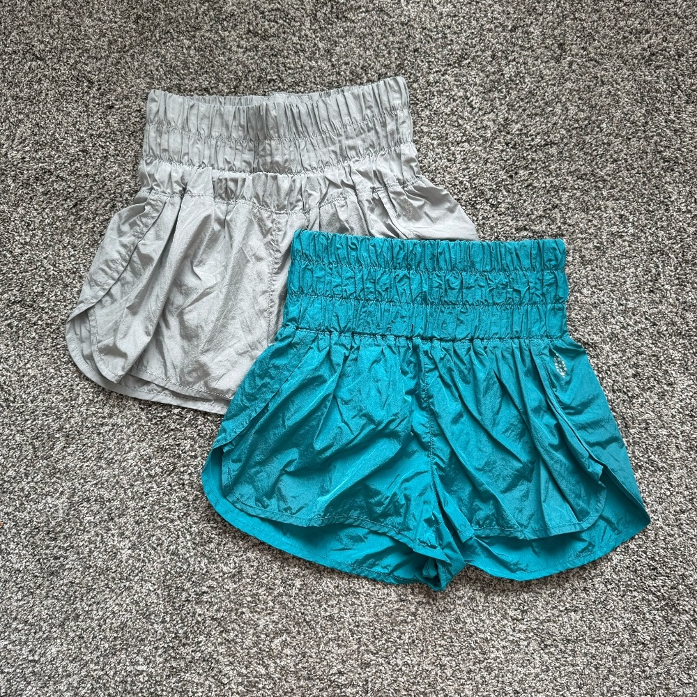 2-Pack Free People Movement Silver and Turquoise The Way Home Shorts